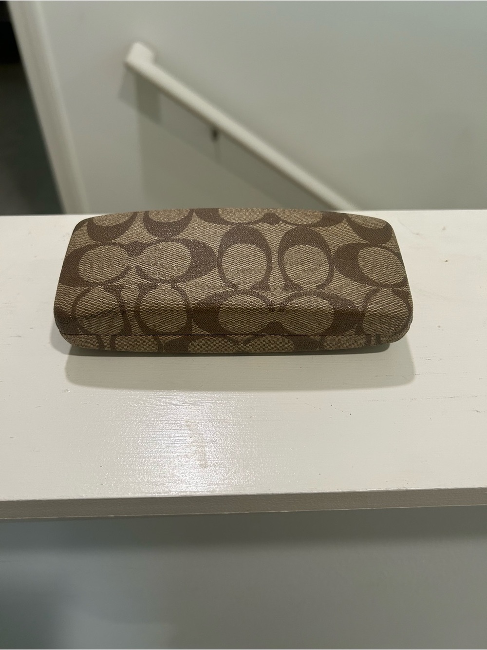 Coach Brown Signature Pattern Glasses Case - Picture 4 of 8